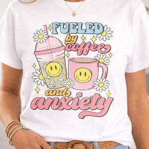 Women Trendy Graphic Tee Mom Life Coffee Lover Cute Chaos Gift Shirt Motherhood